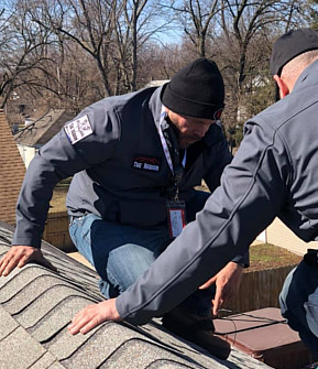 The Reqion Public Adjusters team performing a roof inspection in Munster Indiana